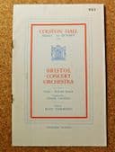 Bristol Concert Orchestra programme 1952 Joan Hammond Colston Hall vintage 1950s